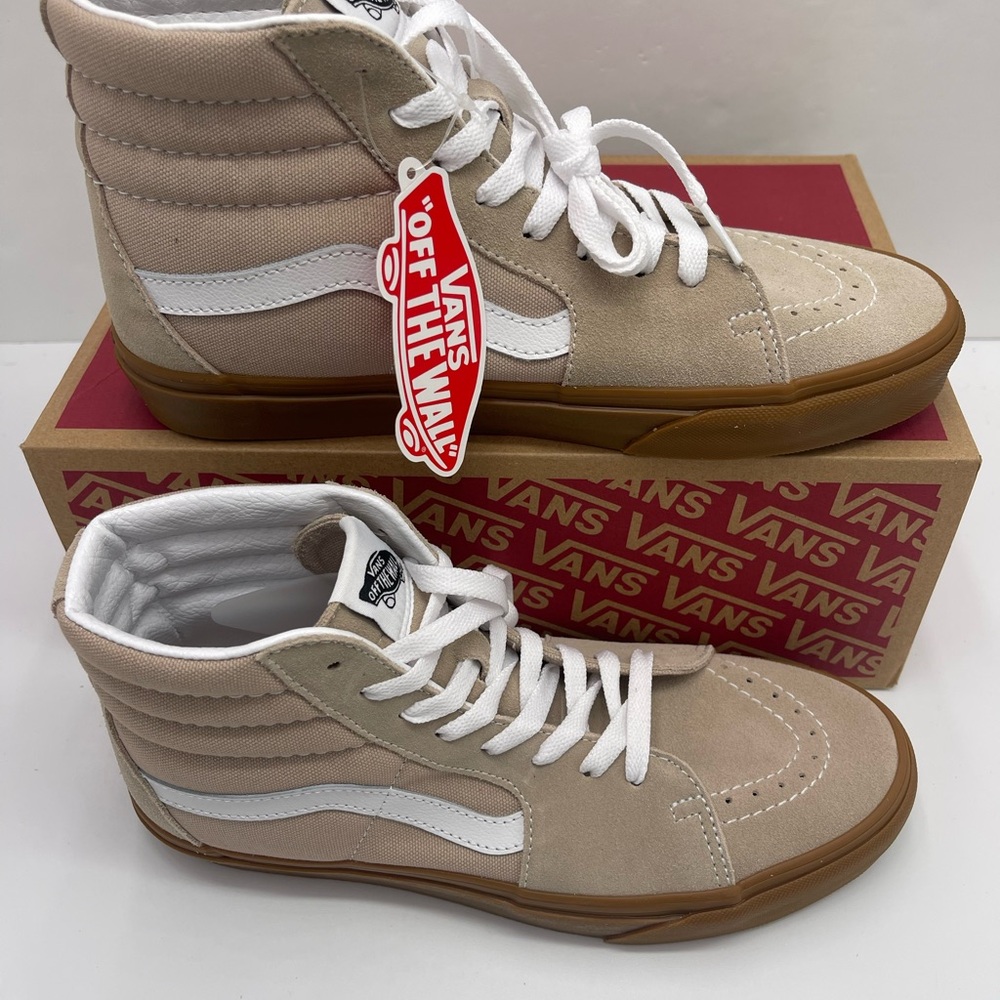 Vans Men’s Sk8-Hi
Humus/Gum Sneakers 
VN0A38GEVS8
 High-Top Sneakers in Beige - Picture 5 of 16